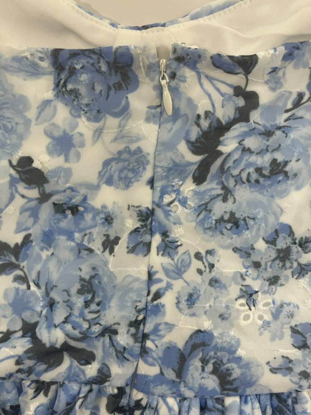 Altard State Scalloped Hem Dress Blue & White Floral Adjustable Straps Sz XL NEW - Picture 7 of 10